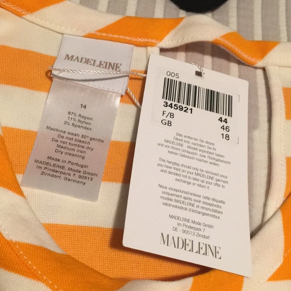 Madeleine Orange striped Dress - Picture 5 of 10